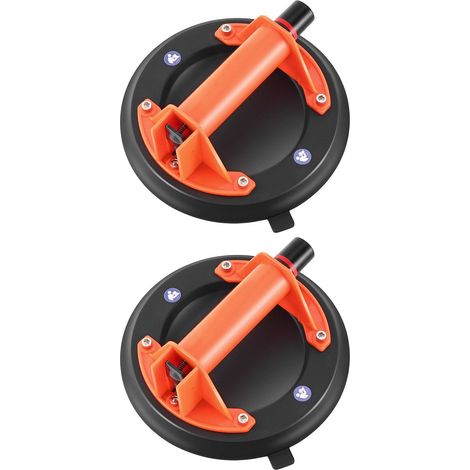 Ventouse à vide 203 mm avec poignée ABS capacité 180 kg outil de levage carreaux granit plaques vitre 2 pièces avec valise (1/5)