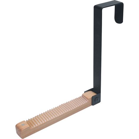Crochet Porte-Porte Pliable - Bois Massif Et Métal Renforcé - Pour Serviettes Vêtements Et Accessoires - Hauteur 15 5 Cm Profondeur 4 5 Cm - 1 Pièce (1/5)
