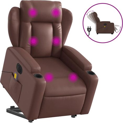 Maison Exclusive - Poltrona Alzapersona Elettrica Reclinabile Marrone Similpelle