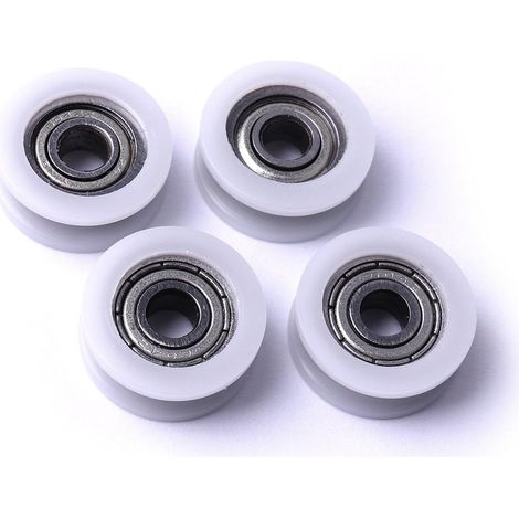 CCYKXA 4 Stück Nylon-Rillenrollen, Räder für Schiebetor-Eckstangen, Schubladen, 23,9 x 5,9