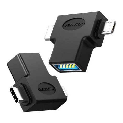 Adaptador USB 3.0 Vention CDIB0/ USB Tipo-C Macho - MicroUSB Macho (1/3)