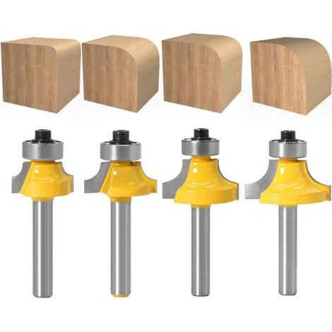 4 Stück Rundfräser mit 6 mm Schaft, Hartmetall-Fräser mit Lager für die Holzbearbeitung – RWOutillage Werkzeugzubehör und Verbrauchsmaterial (1/4)
