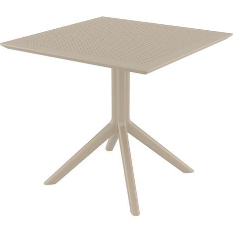 Tavolo lounge da giardino per interno o esterno altezza fissa 74 cm in plastica tortora 100003055