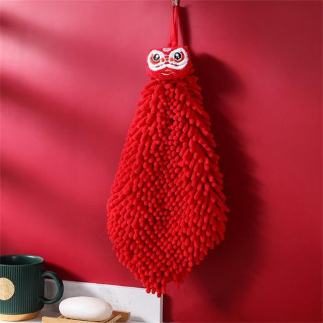 Chiffon De Cuisine - Microfibre - Rouge Nouvel An - Absorbant Rapide Séchage - Accroche Facile - 1 Pièce (1/5)