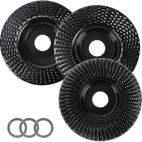 Lot de 3 disques abrasifs pour bois - 125 mm - Fraise à bois pour meuleuse d'angle - Disque abrasif - Disque de sculpture sur bois - Pour meuleuse d'angle - Polissage et ponçage (1/5)