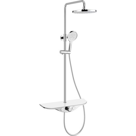 Mexen Exxo Aufputz-Duschset mit Regenduschkopf und Batterie, Chrom/Weiß - 78113-20 (1/2)