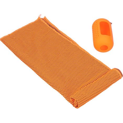 Serviette rafraîchissante portable en polyester à séchage rapide avec étui en silicone pour le sport, la randonnée et le camping (1/5)