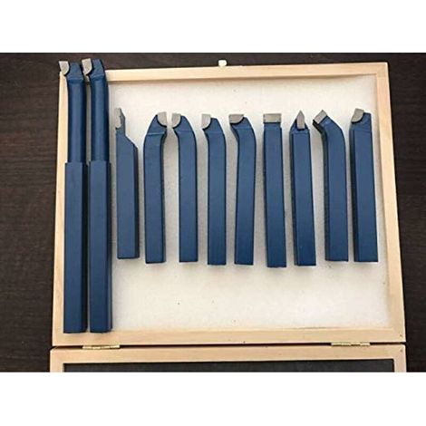 11 pièces outils de tour de tour à pointe de carbure, ensemble d'embouts d'outils de coupe en métal (1/4)