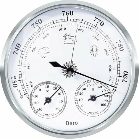 tation météo analogique - Station météo analogique pour l'intérieur et l'extérieur - Composé d'un baromètre, d'un thermomètre et d'un hygromètre (1/5)