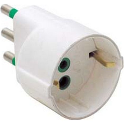 5PZ ADATTATORE SCHUKO 2 POLI + TERRA 16A BIANCO - bianco 82130