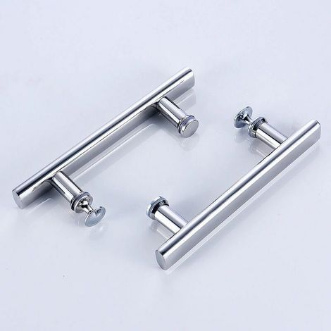DEESSE SHOP - Poignée de meuble-Lot de 2 Poignée de porte de douche chromé de 145 mm (14,5 cm), trou à trou (1/4)