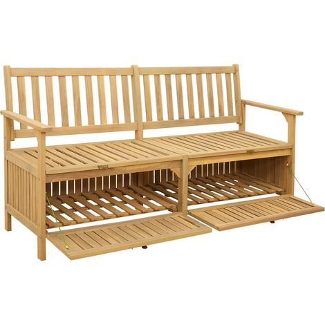 Banc de rangement avec stockage avec porte Acacia massif (1/5)