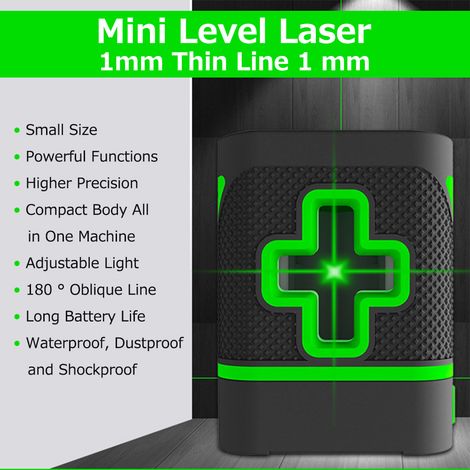 Mini-tragbarer Laser-Nivellierer, leistungsstark, Infrarot, feine Linien, grün, Linienprojektor mit Ständer, hohe Präzision, automatische Verkabelung (1/2)