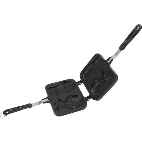 Molde para hornear taiyaki - Con forma de pez - Revestimiento antiadherente - Negro (1/5)
