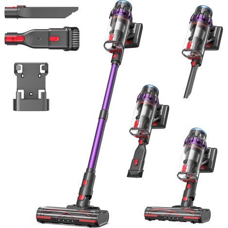 Aspirateur sans fil 50 000 Pa/550 W/50 min avec écran, brosse anti-nœuds, construction légère et flexible, aspirateur sans fil pour poils d'animaux, tapis, sols durs, voiture G10 (1/5)