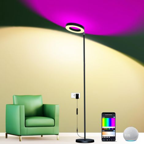 Living Room Floor Lamp Smart Double Sided 42W Floor Lamp with App and Touch Control, 16 Million Colours, Music Sync Suitable for Bedroom Office (1/5)