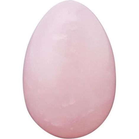 Pierre de massage en œuf Yoni en forme de rose, Gemme en cristal rose en forme d\'œuf avec trou 45 x 30mm-GUA (1/4)
