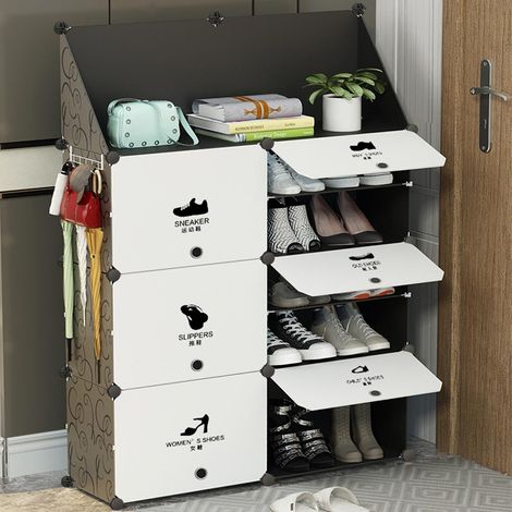 Scarpiera Modulare 6 Cubi + Ripiano Mobile Porta Scarpe Componibile 20 Paia (1/2)