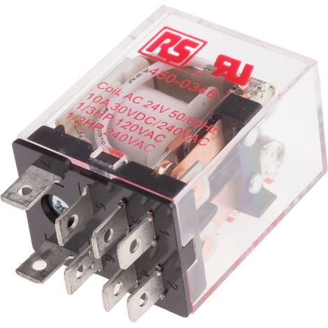 RS PRO Relais sans accrochage 2 RT, bobine 24V c.a. Enfichable 1.2W ( Prix pour 1 ) (1/2)