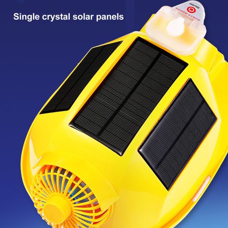 Casque de chantier à double ventilation avec éclairage solaire intégré, idéal pour les travaux de construction et de rénovation. (1/4)
