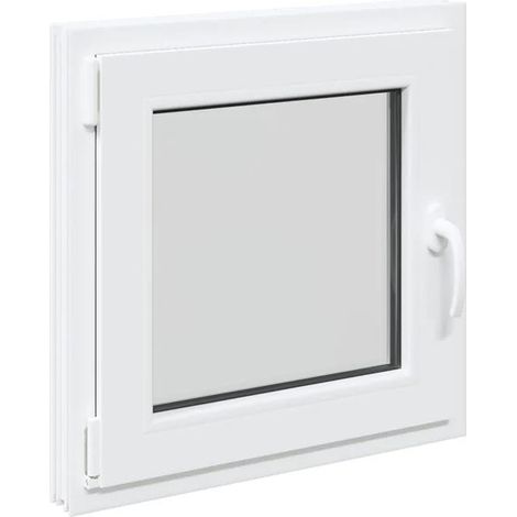 Fenêtre de cave RISOR 50 x 50 cm en PVC et verre blanc