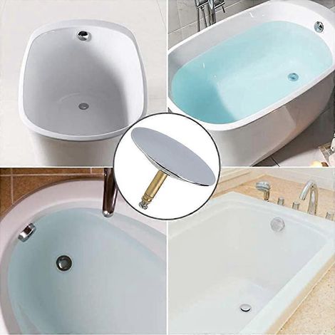 Bouchon de baignoire universel de 72 mm de diamètre pour lavabo, évier de cuisine et autres surfaces. Outil et accessoires inclus. (1/4)