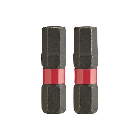 Punta de destornillador Milwaukee shockwave hex 2.5x25mm 2 unidades