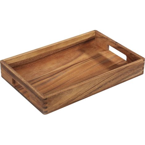 Zassenhaus Vassoio da portata in legno di acacia, vassoio con manici, vassoio per la colazione, vassoio in legno, decorazione per piatti, legno duro coltivato in modo sostenibile, 42 x 28 x 6 cm (1/2)