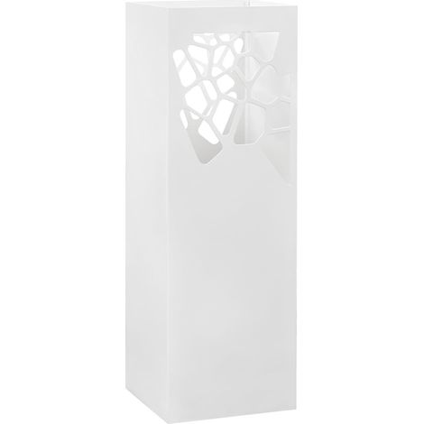 vidaXL Paragüero diseño piedras acero blanco (1/5)