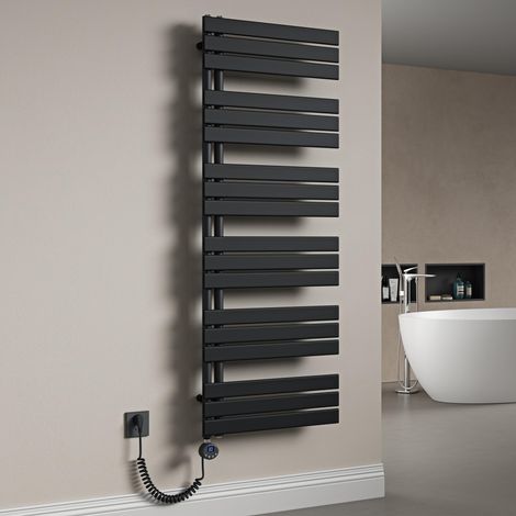 Mai & Mai Radiateur Central Sèche-Serviette 159x60 Gris Noir en Acier Inoxydable FN avec Résistance Chauffante 1000W (1/5)