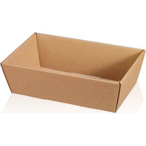 500 x Präsentkorb Geschenkkorb 330x190x110 mm offene Welle Natur (1/2)