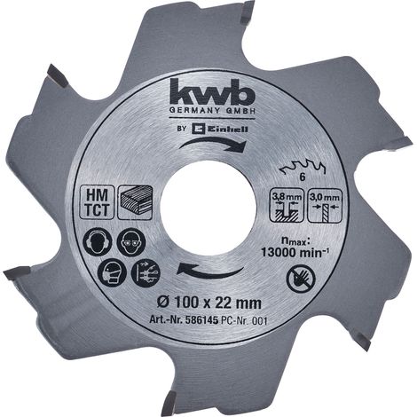 Kwb by Einhell Lame pour Fraiseuses à lamelles (aux carbures de tungstène, Ø 100 x 22 x 3,8 mm, 6 dents)