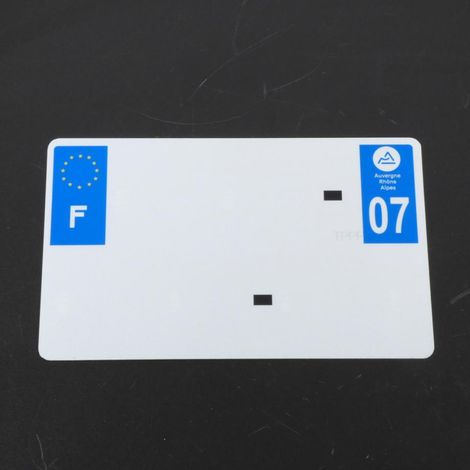 Plaque immatriculation alu 210x130mm fond blanc 07 Tiflex pour (1/2)
