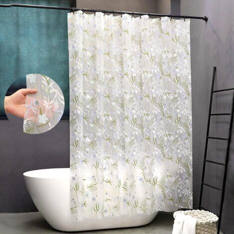 Rideau de douche imperméable, design mat transparent givré, doux au toucher, 180180cm (1/5)
