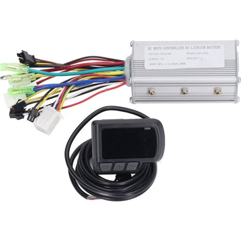 Kit Contrôleur Moteur Brushless 15A 36V 48V avec Écran LCD EN06 et Interface USB pour Vélo Électrique 250W 350W (1/5)