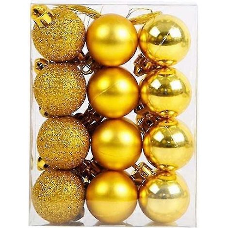 24 boules de Noël roses de 3 cm (1,18 pouce) en plastique incassable (24 pièces) (1/5)