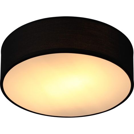 Monzana Lámpara colgante de techo Ø30cm con pantalla de tela y casquillo E27 - Color a elección  Negro