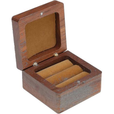 Boîte à bagues en bois pour ranger et présenter des bijoux (double étui) (1/4)