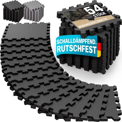 MONZANA® Tapis de protection de sol Noir 31x31cm mousse EVA 18 ou 36 pièces dalle de protection fitness piscine 54 Stück (de)