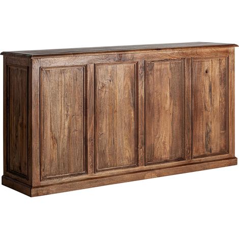 Comptoir d accueil en teck recyclé style colonial marron naturel - Marron teck naturel (1/5)