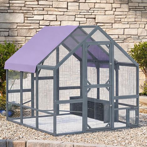 Poulailler coloris gris foncé 211 x 186,5 x 185,5 cm (1/5)