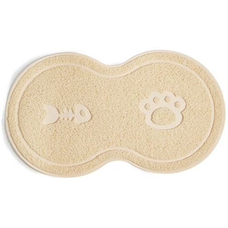 QORVA-Tapis d’Alimentation pour Chat en Silicone, Imperméable et Antidérapant Tapis Gam Chien et Chat Napperon Bol d'eau Triomphe - blanc, 45 X 25 cm