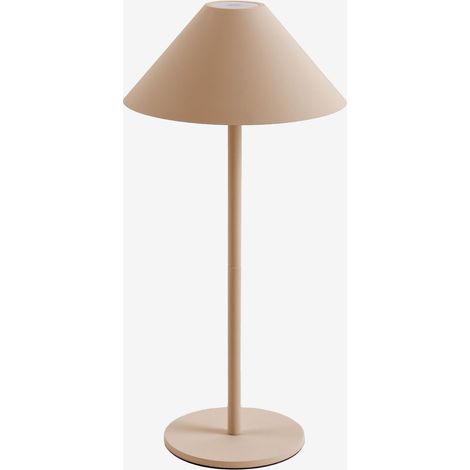 SKLUM Kabellose LED-Tischlampe Nebida für den Außenbereich Beige Leinen                                  