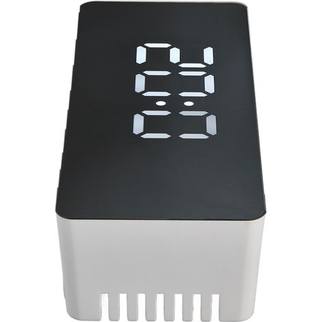 Weißer LED-Digitalwecker, multifunktionale elektronische Uhr, Spiegel, USB-betrieben (keine Batterien erforderlich) (1/5)