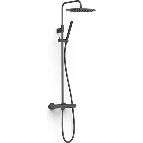 Ensemble de robinet thermostatique mural à 2 voies pour douche Noir mat - TRES 19039302NM (1/2)