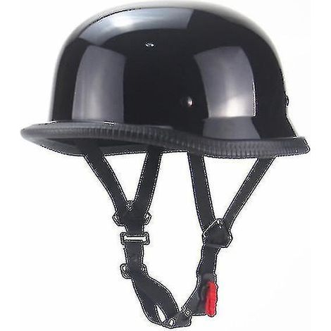 Casque de moto Deutscher Vintage-Halbjet-Cruiser – Taille M – Glänzend schwarz (1/4)