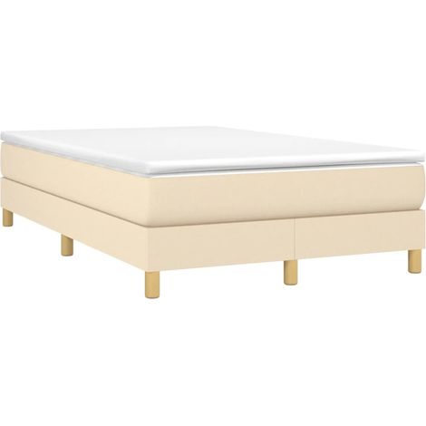 Maison Exclusive - Giroletto a Molle con Materasso Crema 120x190 cm in Tessuto