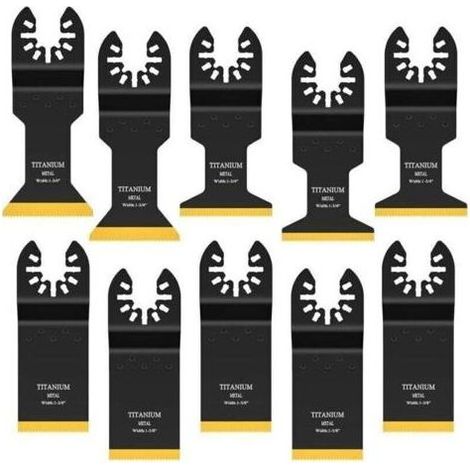Lame d'outil oscillant en titane, 10 lames de scie oscillantes pour la coupe du métal, kit de lames multi-outils en bois et métal, lames multi-outils pour Dewalt Milwaukee (1/4)