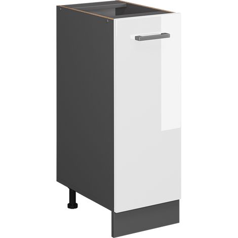 Unterschrank  R-Line, Weiß Hochglanz, 30 cm ohne Arbeitsplatte, Vicco