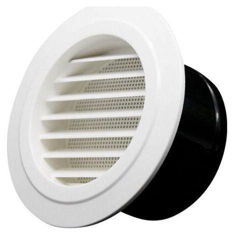 Aérateur 75mm, sortie d'échappement système climatisation centrale avec grille de protection - ABS (ø75mm) (1/5)